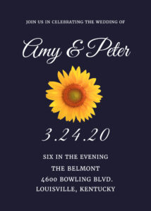 Wedding Invitation - Sunflower